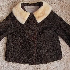 MID CENTURY MODERN LAMBSWOOL & MINK SWING COAT